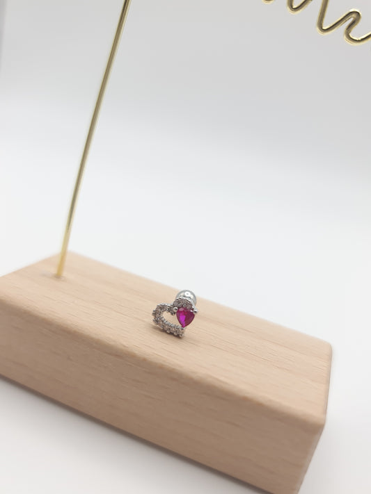Piercing cuore rosso